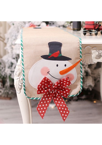 Noel Dekor Noel Tatili Dantel Masa Koşucu Dekorasyon Masa Çiçek Masa Koşucu Noel Baba (Yurt Dışından)