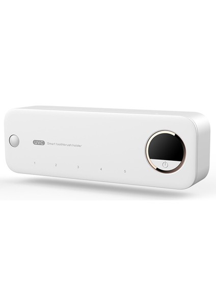 Uv Diş Fırçası Depolama Sterilizatörü Şarj Edilebilir Diş Fırçası Tutucu LED Ekran ile Duvara Montaj Banyo Aksesuarları Beyaz (Yurt Dışından)
