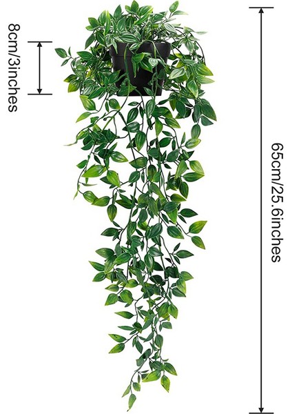 2 Paket Yapay Asılı Bitkiler Kapalı Açık Raf Duvar Dekoru Için Sahte Saksı Bitkileri (Yurt Dışından) modelleri
