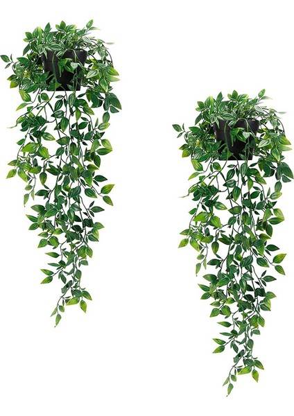 2 Paket Yapay Asılı Bitkiler Kapalı Açık Raf Duvar Dekoru Için Sahte Saksı Bitkileri (Yurt Dışından) indirimleri