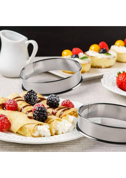 12 Paket 4 Inç Çift Haddelenmiş Ingiliz Muffin Halkaları, Paslanmaz Çelik Krumpet Halkaları, Tart Halkaları, Yuvarlak (Yurt Dışından) indirimleri