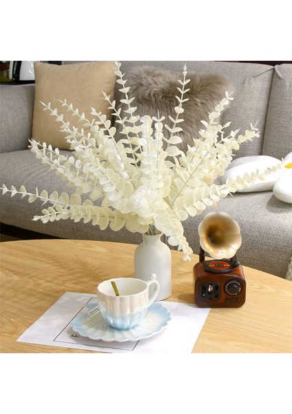 Beyaz Yapay Okaliptüs Kaynaklanıyor, 216 Adet Sahte Okaliptüs Dalları Çiçek Aranjmanı Düğün Buket Dekor Için Yapraklar (Yurt Dışından) modelleri