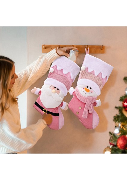 Noel Çorapları Çocuk Hediye Şeker Çanta Noel Baba Kardan Adam-Çorap Asılı Noel Ağacı Süsleme, Kardan Adam (Yurt Dışından)