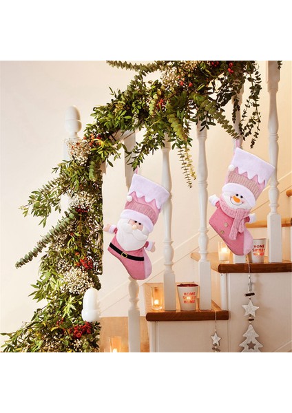 Noel Çorapları Çocuk Hediye Şeker Çanta Noel Baba Kardan Adam-Çorap Asılı Noel Ağacı Süsleme, Kardan Adam (Yurt Dışından)