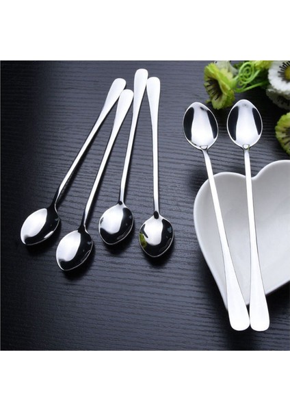 18 Adet Uzun Saplı Paslanmaz Çelik Çay Kahve Kaşığı Dondurma Çatal Bıçak Takımı (Yurt Dışından) fırsatları