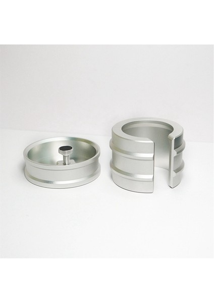 Evrensel 51.53.54.58MM Kahve Saplı Pres Tozu Tutucu, Alüminyum Alaşımlı Ayarlanabilir Pres Tozu Tabanı (Gümüş) (Yurt Dışından)