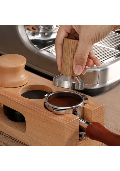 Kahve Sabotajı Espresso Damgası: Kahve Sabotajı Gerçek Ahşap Saplı, Espresso Sabotajı Silikon Yastık Içerir 49MM (Yurt Dışından)