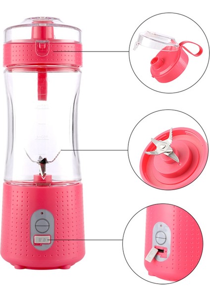 Smoothie Meyve Suları ve Shakeler Için 380ML Taşınabilir Blender Ev ve Seyahat Için 4000MAH Mini Blender-Gül Kırmızı (Yurt Dışından) indirimleri