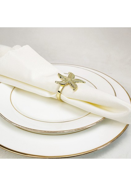 Denizyıldızı Peçete Halkaları 12 Altın Denizcilik Yaz Düğün Plaj Masa Dekor (Yurt Dışından)