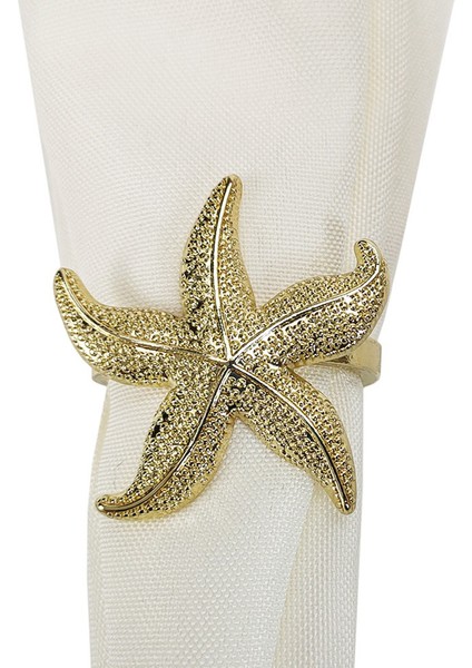 Denizyıldızı Peçete Halkaları 12 Altın Denizcilik Yaz Düğün Plaj Masa Dekor (Yurt Dışından) indirimleri