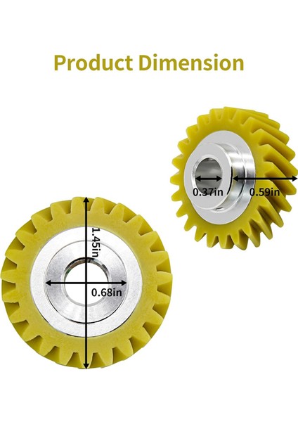 W10112253 Mikser Sonsuz Dişlisi ve W10380496 Karbon Fırçalar Whirlpool ve Kitchenaid Mikser Numarası 4162897 Için Parçayı Değiştirin (Yurt Dışından)