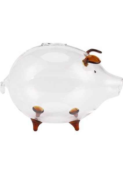 2x Domuz Kumbara Para Kutuları Para Tasarrufu Kutusu Sevimli Şeffaf Cam Hatıra Doğum Günü Hediyesi Çocuklar Çocuklar Için-Kahverengi (Yurt Dışından) modelleri