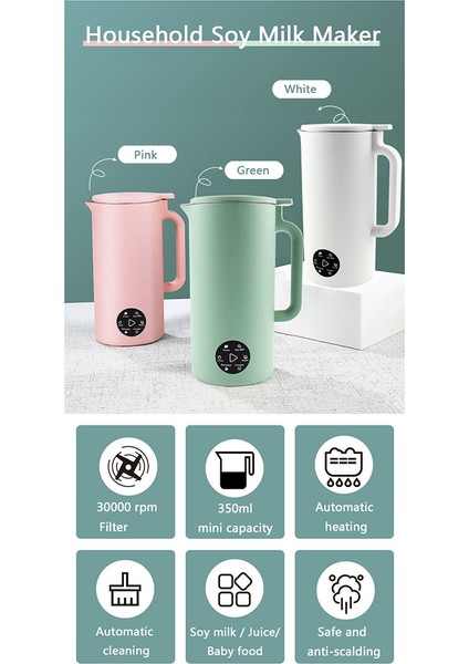 Soya Sütü Makinesi Gıda Blender Elektrikli Meyve Sıkacağı Tahıl Öğütücü Soya Fasulyesi Süt Makinesi Filtresiz Mikser Beyaz Abd Plug (Yurt Dışından)