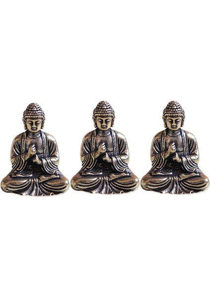 3x Mini Buda Heykeli Bronz Buda Heykeli Çin Budizm Saf Bakır Bronz Sakyamuni Buda Heykeli (Yurt Dışından)