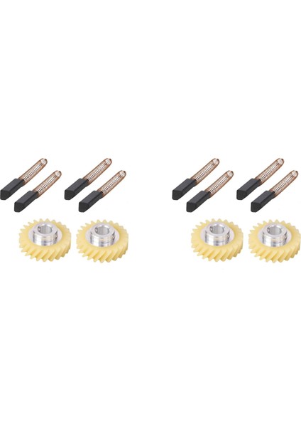 4x W10112253 9706416 Motor Fırçası W10380496 4162897 Kitchenaid Standı ve 4 Çift Motor Fırçası Için Mikser Sonsuz Tahrik Dişlisi (Yurt Dışından)