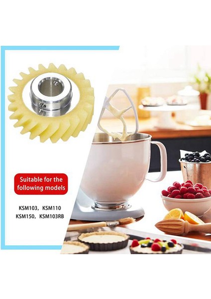 4x W10112253 9706416 Motor Fırçası W10380496 4162897 Kitchenaid Standı ve 4 Çift Motor Fırçası Için Mikser Sonsuz Tahrik Dişlisi (Yurt Dışından)