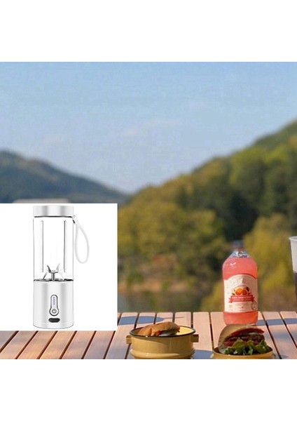 Usb-C ile Şarj Edilebilir Taşınabilir Blender, 6 Bıçaklı Taşınabilir Blender, Kablosuz ve Hafif Küçük Kişisel Blender (Yurt Dışından)