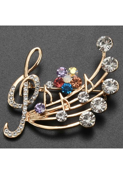 Bayanlar Için Rhinestones Tiz Nota Anahtarı Pin Broşlar ile Müzik Broş Zarif Tarzı (Yurt Dışından)