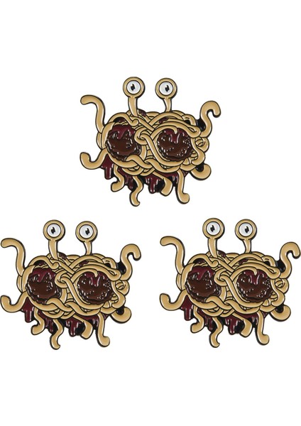 3x Canavar Pin Fsm Emaye Pin Ramen Komik Yetenek Broş Denim Kot Gömlek Ceket Yaka Pin Metal Rozeti (Yurt Dışından)