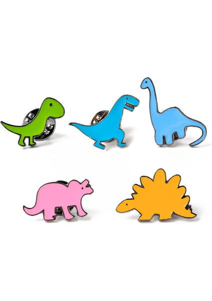 Karikatür Dinozor Broş Diy Düğme Pimleri Ceket Sırt Çantası Pin Rozeti Hayvan Figürlü Mücevherat Erkek Çocuklar Pembe (Yurt Dışından) fiyatları