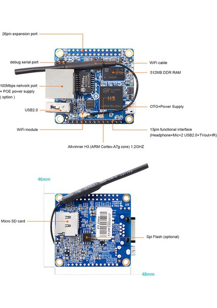 Zero Allwinner H3 Arm-A7 -Core 256MB Bellek Bilgisayarı Için Android Linux Geliştirme Kurulunu Derlemek (Yurt Dışından)