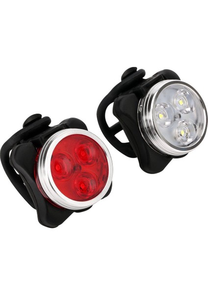 Açık Bisiklet Ön Işık LED Silikon Yeni Sürme USB Şarj Aksesuarları Cob Uyarı Kuyruk Işık Seti Beyaz (Yurt Dışından) modelleri