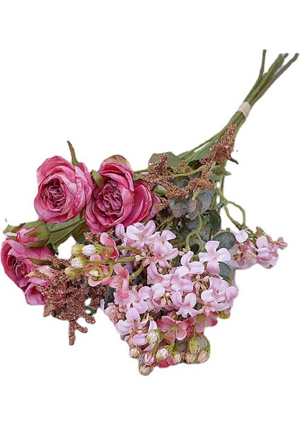 Lüks Retro Yaban Gülleri Çim Kurutulmuş Görünümlü Özel Çiçek Buketi Düğün Fotoğrafçılığı Sahne Flores Artificiales B (Yurt Dışından)