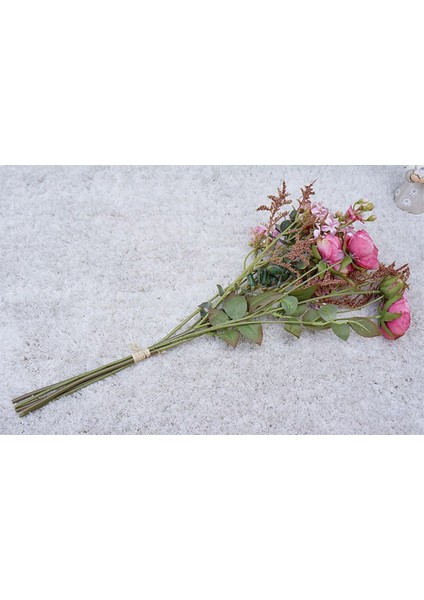 Lüks Retro Yaban Gülleri Çim Kurutulmuş Görünümlü Özel Çiçek Buketi Düğün Fotoğrafçılığı Sahne Flores Artificiales B (Yurt Dışından)