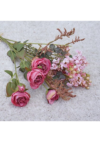 Lüks Retro Yaban Gülleri Çim Kurutulmuş Görünümlü Özel Çiçek Buketi Düğün Fotoğrafçılığı Sahne Flores Artificiales B (Yurt Dışından)
