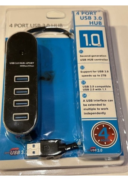 1 Metre Kablolu USB 3.0 Çoğaltıcı 4 Port USB 3.0 Hub USB 3.0 Güç Destekli USB Çoğaltıcı