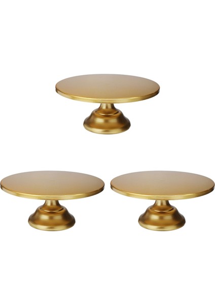 3x Demir Yuvarlak Kek Standı Kek Tabağı Kaide Tatlı Tutucu Düğün Doğum Günü Partisi-Altın 12 Inç (Yurt Dışından)