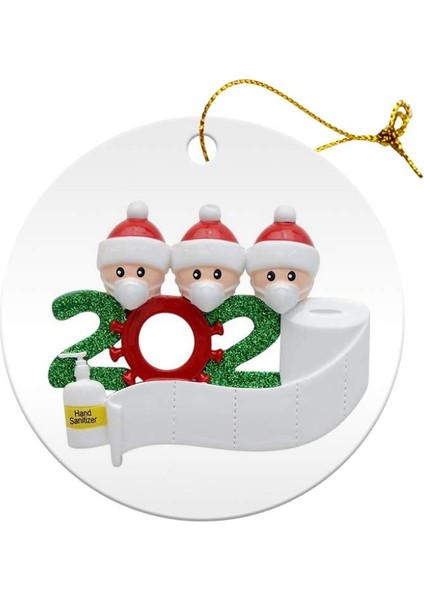 Noel Süsleri Kişiselleştirilmiş Hayatta Kalan Aile Noel Ağacı Noel Ağacı Dekoru Için Asılı Kolye, 3 Kişilik Aile (Yurt Dışından)