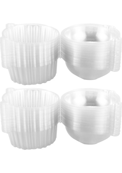 100 x Tek Plastik Şeffaf Cupcake Tutucu / Kek Kabı Kubbe Muffin Taşıyıcı (Yurt Dışından)