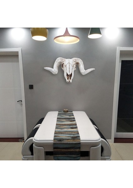 Reçine Koyun Kafası Kafatası Kafa Duvar Asılı 3D Hayvan Longhorn Heykel Figürler El Sanatları Boynuzları Ev Dekor Süsler (Yurt Dışından) modelleri