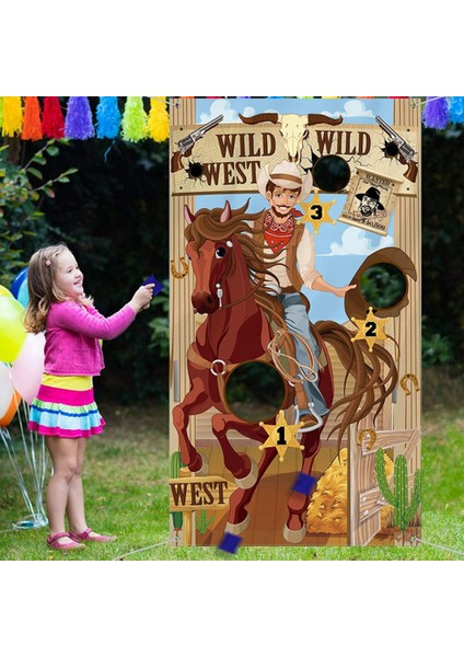 1 Fasulye Torbası ile Batı Partisi Atma Oyunları, Çocuklar ve Yetişkinler Için Eğlenceli Batı Oyunu Süslemeleri ve Malzemeleri (Yurt Dışından) fırsatları