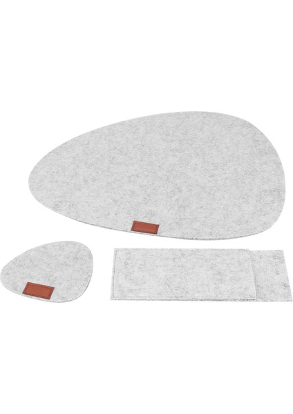Keçe Servis Altlığı 18'li Set - Yıkanabilir - Isıya Dayanıklı Servis Altlıkları - Bardak Altlıkları ve Çatal Bıçak Takımı Çantası Gri Içerir (Yurt Dışından)
