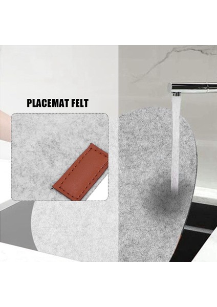 Keçe Servis Altlığı 18'li Set - Yıkanabilir - Isıya Dayanıklı Servis Altlıkları - Bardak Altlıkları ve Çatal Bıçak Takımı Çantası Gri Içerir (Yurt Dışından)