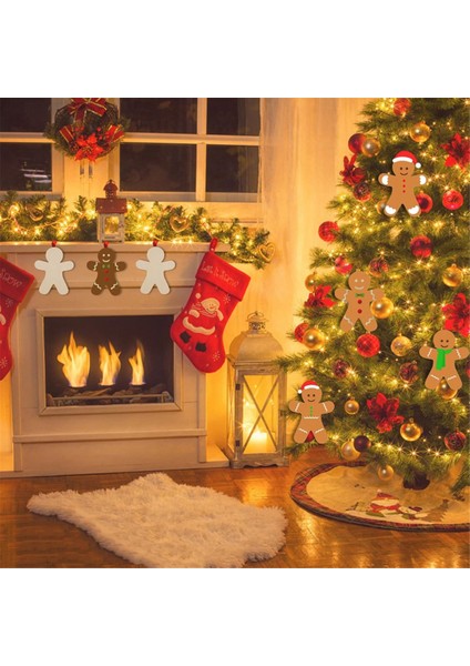 50 Adet Bitmemiş Ahşap Zencefilli Kurabiye Adam Süsler Kesikler Boş Ahşap Zencefilli Kurabiye Adam Asılı Dekorlar Sicim ile (Yurt Dışından) fırsatları