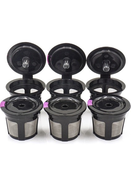 Yeniden Kullanılabilir K Bardaklar, 6 Paket K Bardak Plastikli Yeniden Kullanılabilir Kahve Kapsülleri, 304 Mess'li Yeniden Doldurulabilir K Bardak Kahve Kapsülleri (Yurt Dışından)