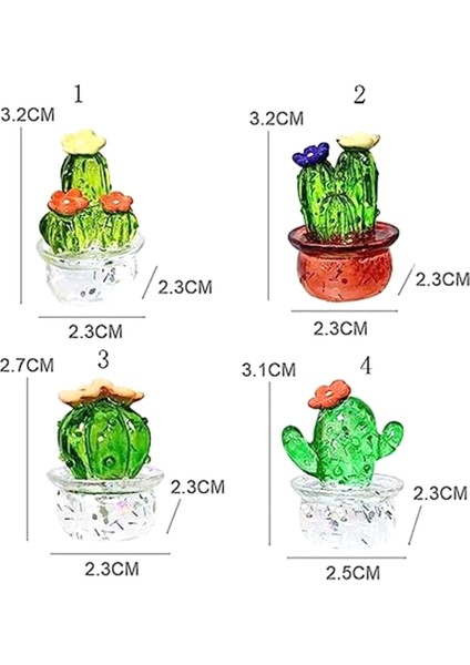 Kaktüs Figürleri Cam Minyatür Kaktüs Simülasyon Bitkiler Figürler Süsler Masaüstü Zanaat Ev Dekor (Yurt Dışından) fiyatları