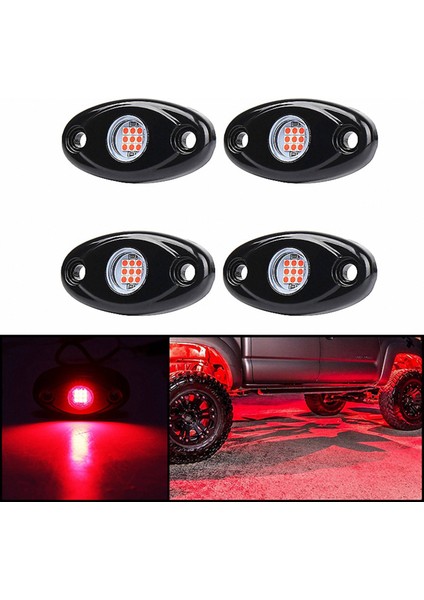 8 Pod LED Kaya Işıkları Kiti Su Geçirmez Underglow LED Neon Trail Rig Işıkları Kamyon Atv Offroad Tekne-Kırmızı (Yurt Dışından)