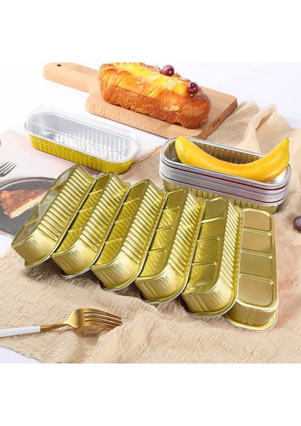 50 Adet Tek Kullanımlık Alüminyum Pişirme Kapları Mini Somun Tavaları Dikdörtgen Muffin Teneke Mini Dar Kek Tavaları Parti Için (Yurt Dışından) fırsatları