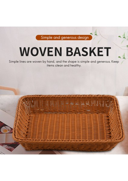 Ekmek Sepeti 2 Adet Taklit Rattan Dokuma Depolama Sepeti Meyve Gıda Sebze Hasır Ekmek Sepeti (Boyut: 1 + 1 Küçük) (Yurt Dışından)