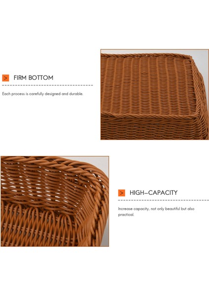 Ekmek Sepeti 2 Adet Taklit Rattan Dokuma Depolama Sepeti Meyve Gıda Sebze Hasır Ekmek Sepeti (Boyut: 1 + 1 Küçük) (Yurt Dışından) modelleri