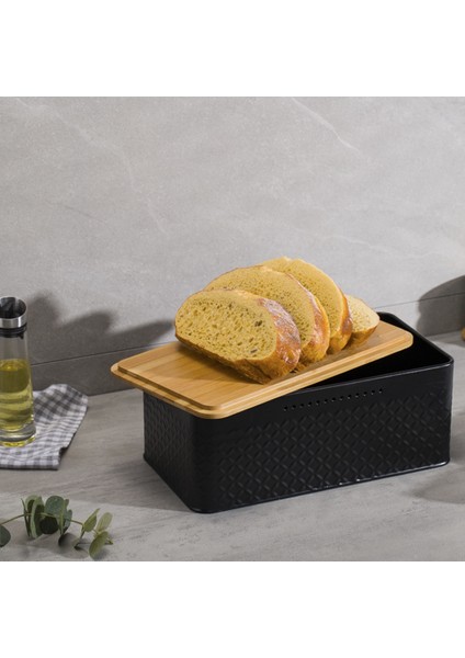 Ekmek Kutusu, Karbon Kaplamalı Yenilikçi Ekmek Kutuları, Entegre Havalandırma Delikli, Bambu Kapaklı Siyah (Yurt Dışından) fırsatları