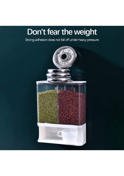 Duvara Monte Kuru Gıda Dispenseri, Tahıl Dispenseri,saklama Tahıl Kabı, Tahıl,pirinç Mutfak Saklama Kapları C (Yurt Dışından)