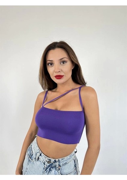 Ince Çapraz Askılı Atlet Mor