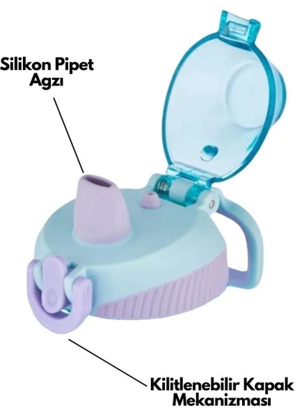 500ML Silikon Pipetli Çocuk Su Matarası modelleri