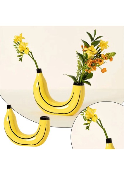Basit Muz Vazo Çiçek Aranjmanı Oturma Odası Yemek Odası Dekorasyon Süsler Reçine Artefakt Ekici Çerçeve ile (Yurt Dışından) modelleri
