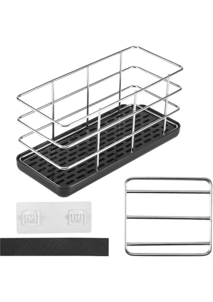 Mutfak Lavabo Caddy Organizatör Paslanmaz Çelik Sünger Sabun Fırça Tutucu Drenaj Tavası Mutfak Kurutma Rafı Organizatör (Yurt Dışından)